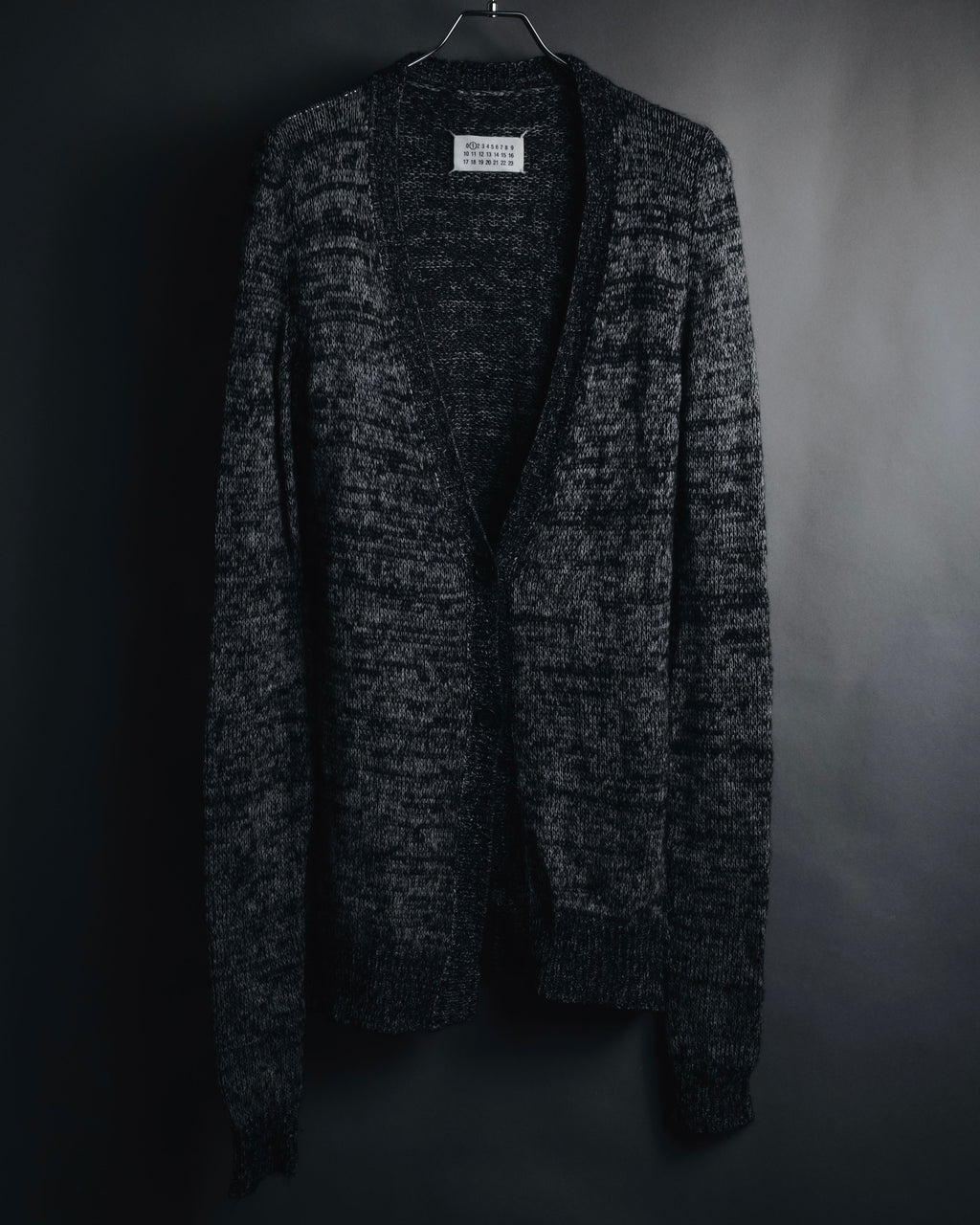 "Maison Martin Margiela" 2011AW deconstructed melange mohair wool cardigan