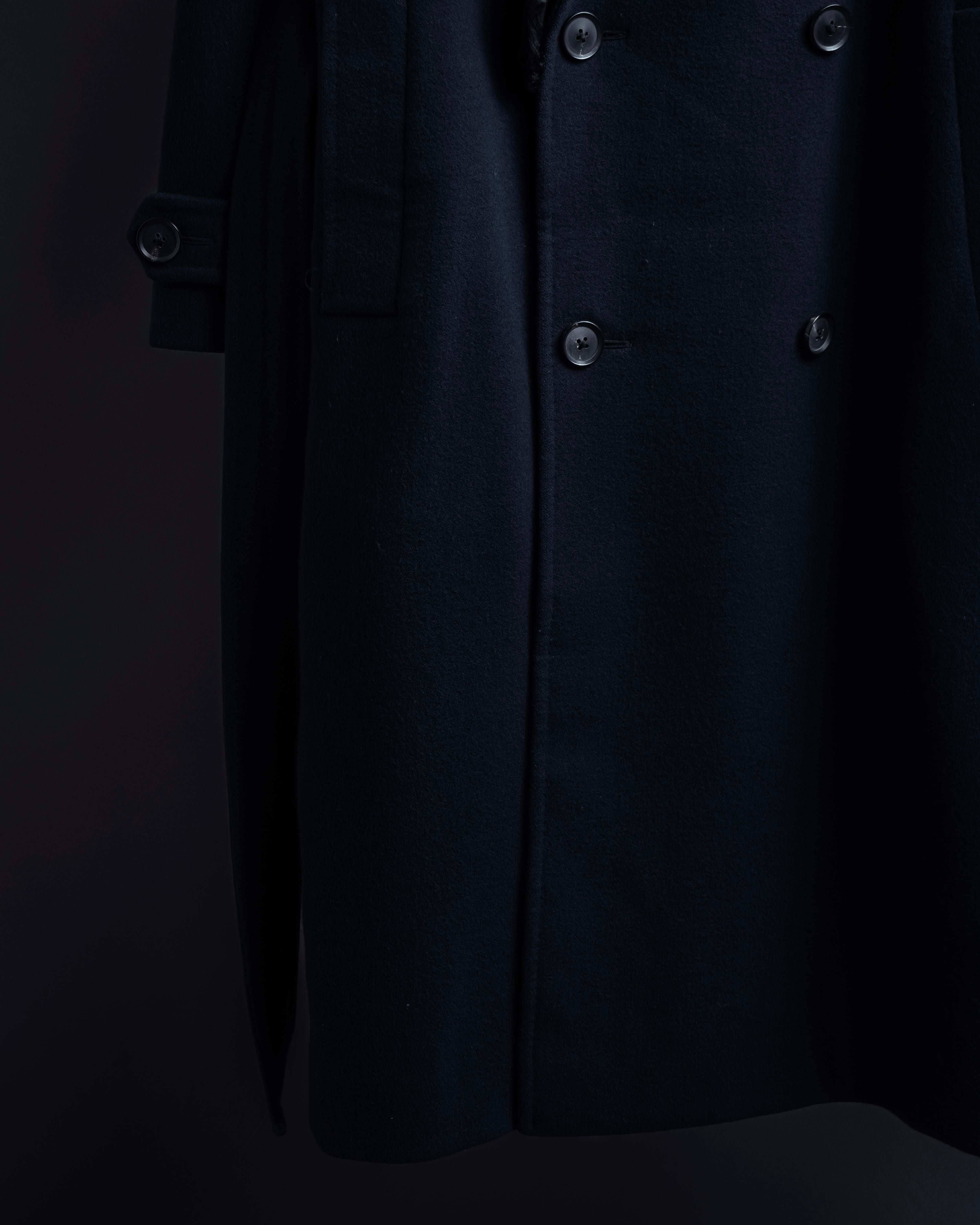 -SPECIAL- "CARUSO"
 Fur collar design belted melton coat