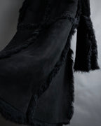 -SPECIAL- "GUCCI" 90's-00's Leather combination fur long coat