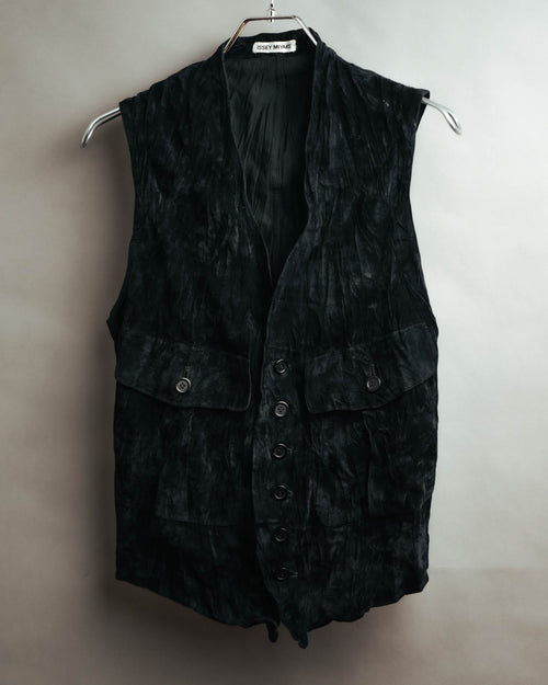 –SPECIAL– “ISSEY MIYAKE” 80’s-90’s crushed velvet utility vest