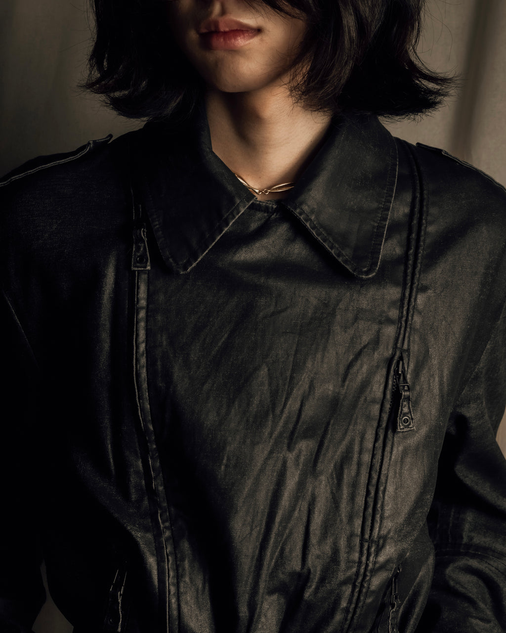 "JEAN PAUL GAULTIER" Firm finish double-zip belted mid-length coat