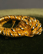 "Christian Dior" 80's-90's Sculptural gold tone brooch