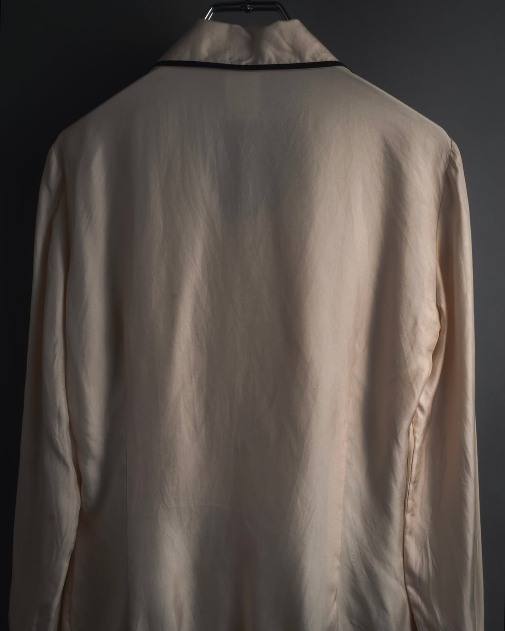 "CELINE" 00’s Piped ruffle silk blouse