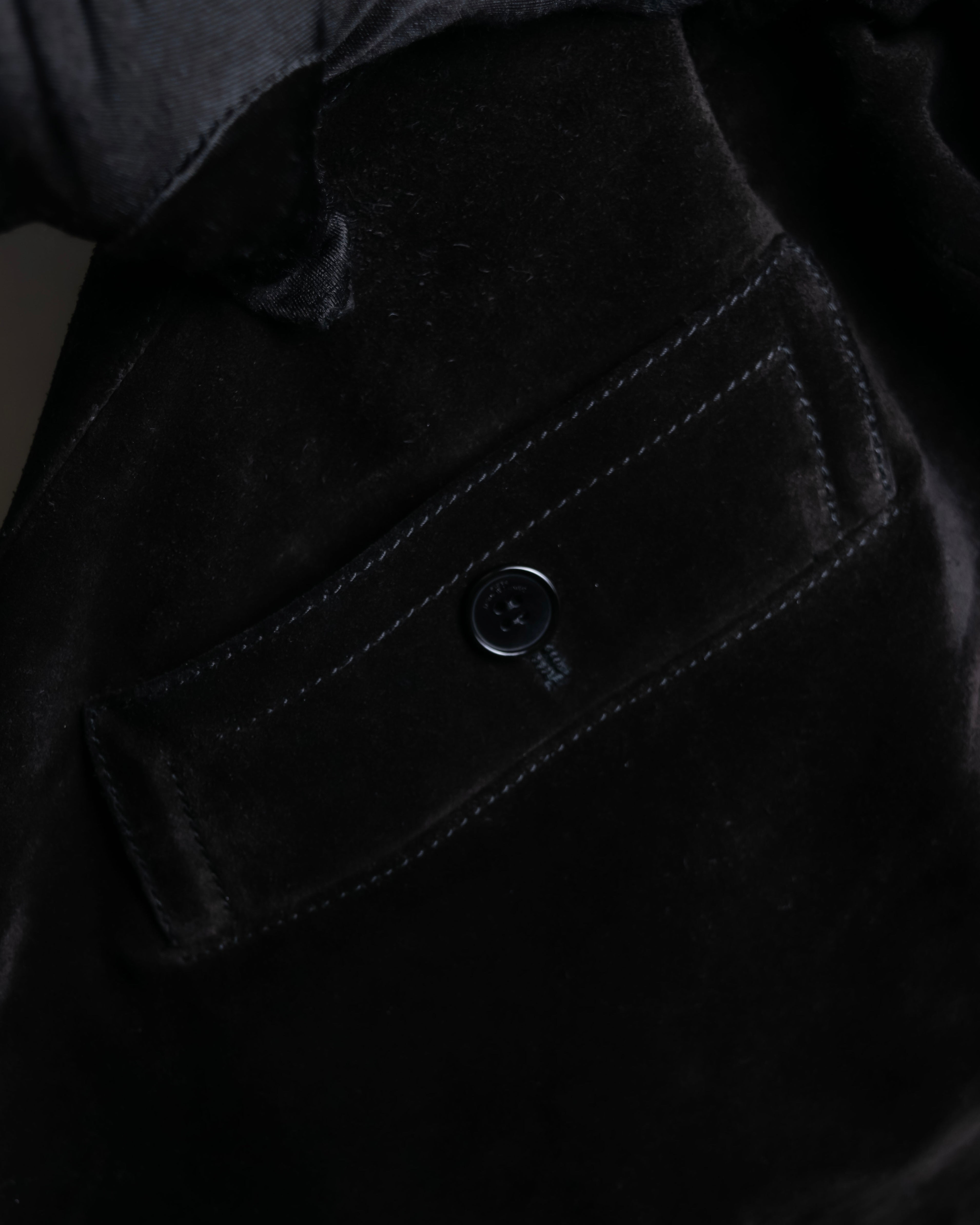 "Saint Laurent" 19AW gold studs design suede long coat