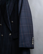 "BURBERRYS" Micro check pattern metal button blazer