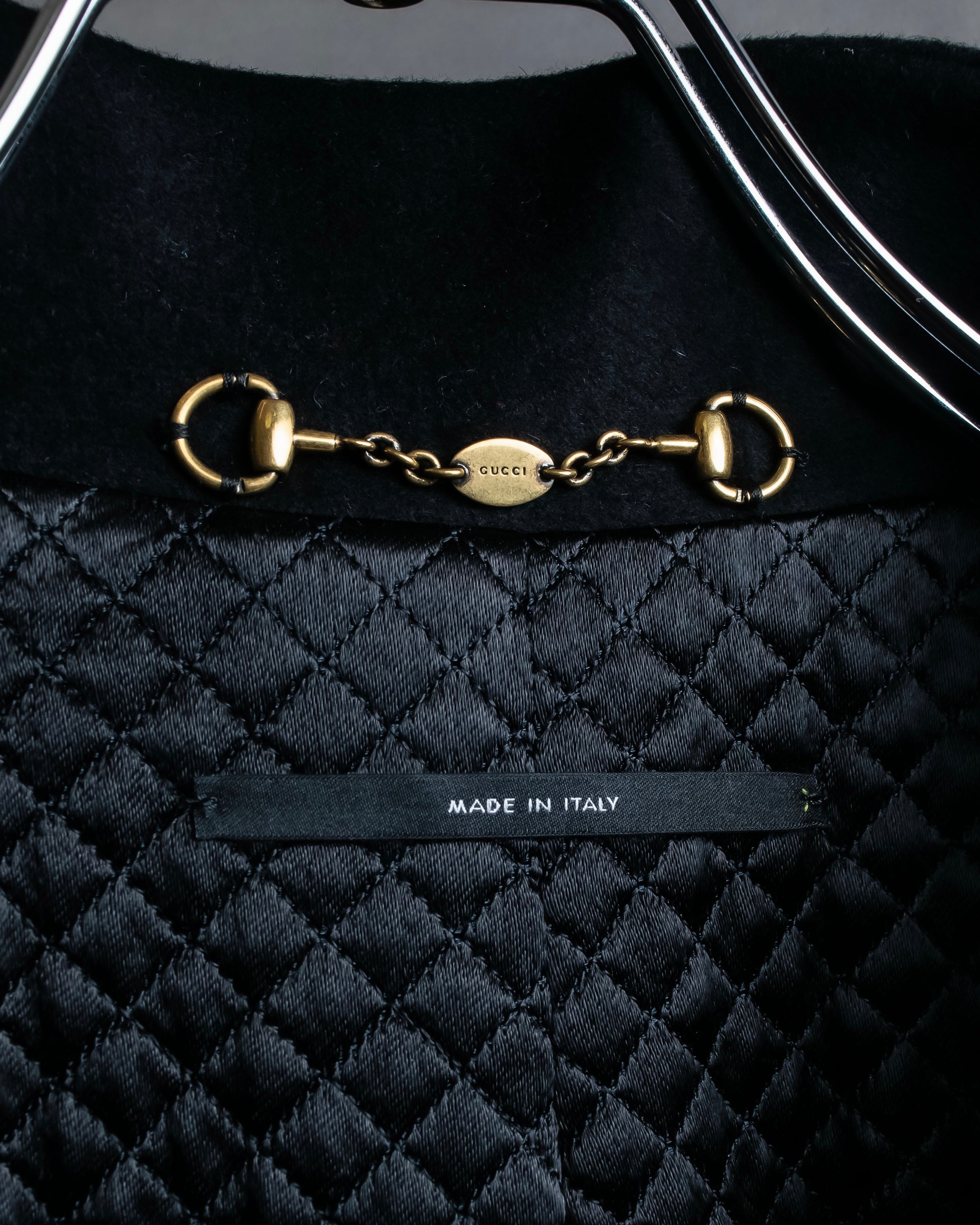 "GUCCI" Asymmetrical front detail high neck coat