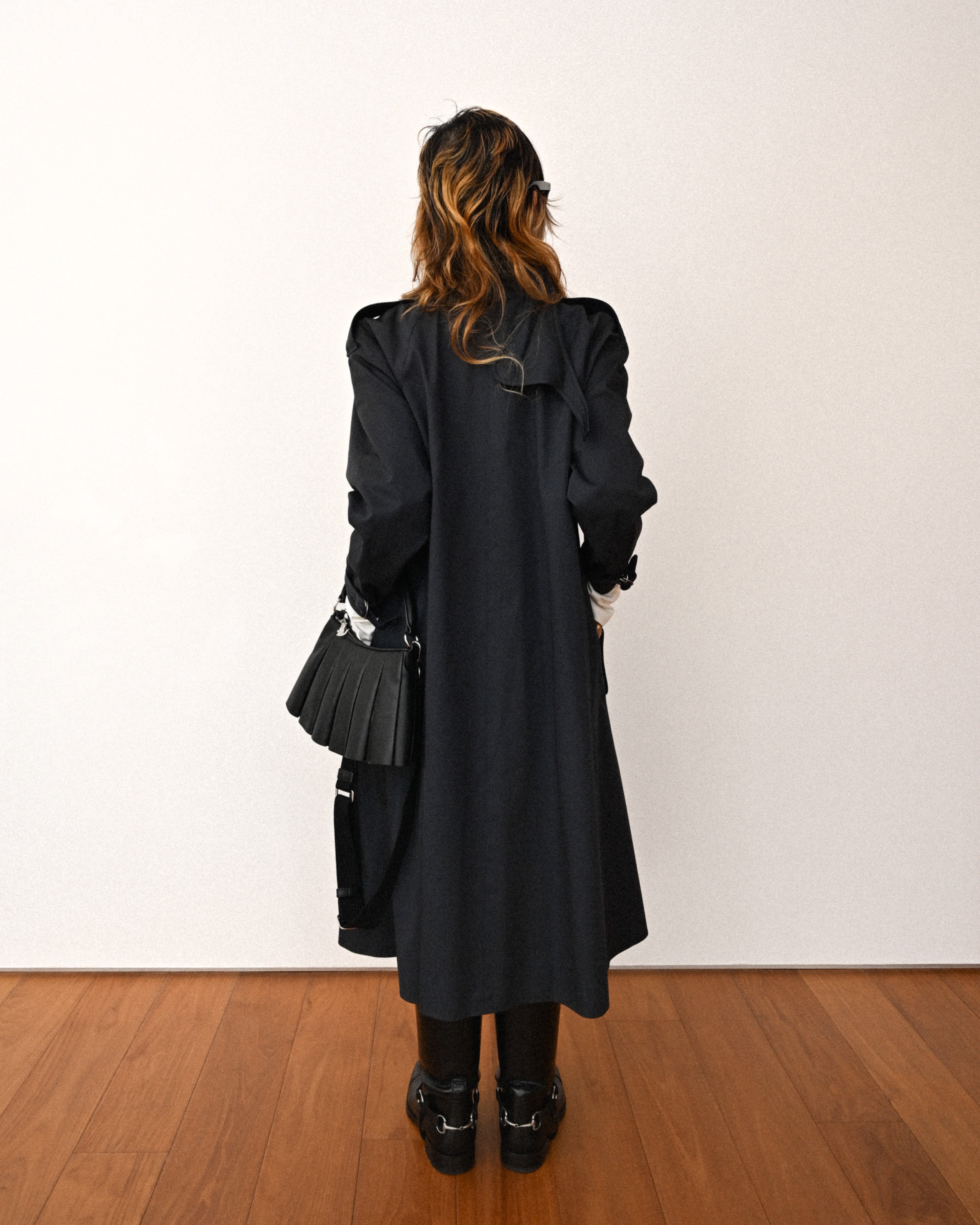 Chloe/ Beautiful A-Line Silhouette Trench Coat Navy