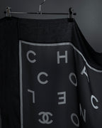 "CHANEL" Typography logo engraved large scarf