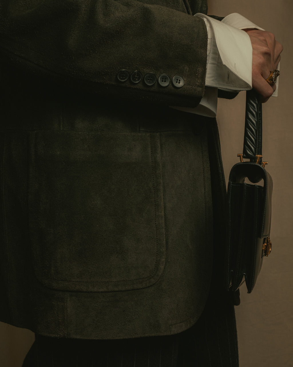 -SPECIAL- "GUCCI" 90’s Tom ford design suede tailored jacket