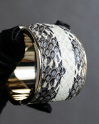 "BURBERRY" Python pattern metal hinge bangle