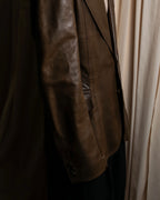 "GUCCI" Oversized calf leather tailored jacket
