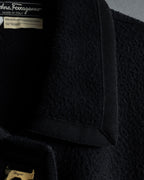 "Salvatore Ferragamo" 90's-00's Gancini motif design box silhouette jacket