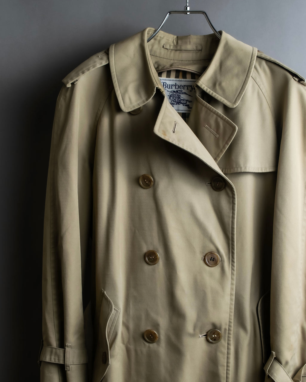 "BURBERRYS" Military detail long trench coat