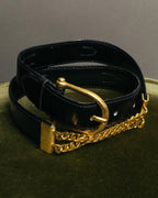 “CÉLINE” 70’s-80’s horsebit chain leather belt