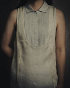 -SPECIAL- “Brunello Cucinelli” 00’s-10’s Sheer layered sleeveless tunic dress