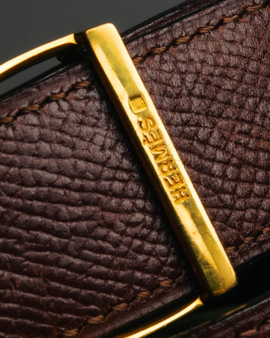 "Hermès" Vintage grained leather belt