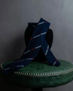 "CELINE" Chain stripe pattern silk necktie