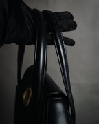 –SPECIAL– "GUCCI" 90’s Architectural oval hardware box calf handbag