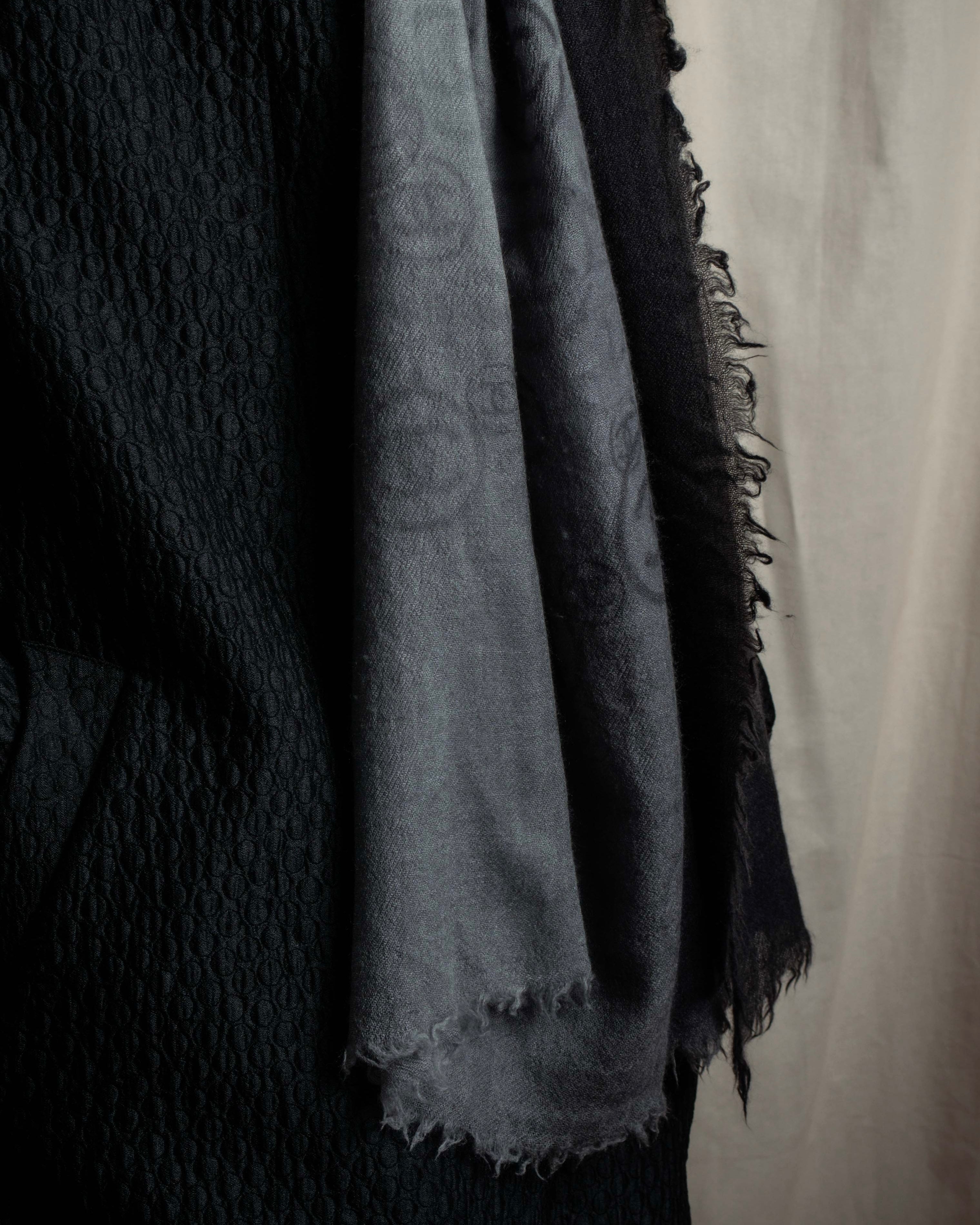 "CHANEL" Logo engraved design cashmere super large stole