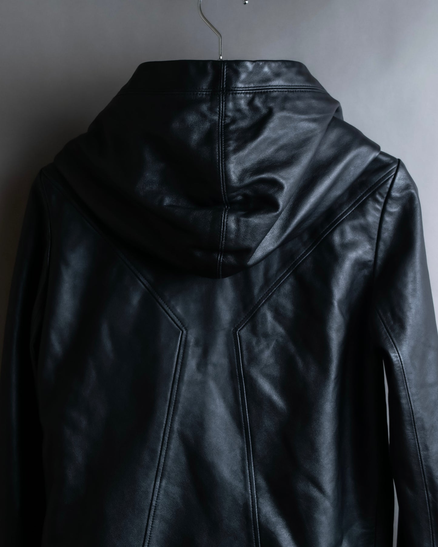 "HELMUT LANG"Boa switching shape leather zip-up jacket