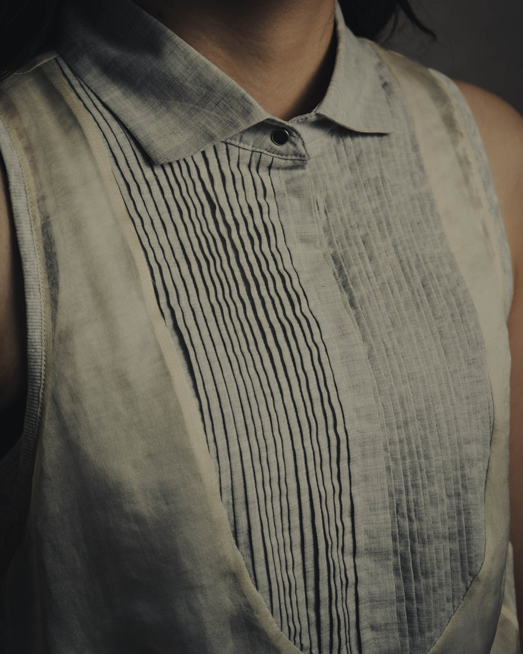 -SPECIAL- “Brunello Cucinelli” 00’s-10’s Sheer layered sleeveless tunic dress