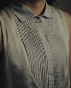 -SPECIAL- “Brunello Cucinelli” 00’s-10’s Sheer layered sleeveless tunic dress