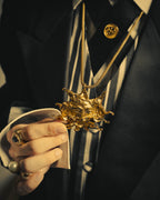 -SPECIAL- “HERMÈS” 90’s Sun face sculptural pendant necklace