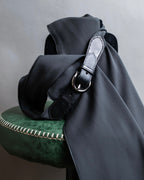 "HERMES" Silk cloth docking leather waist mark belt