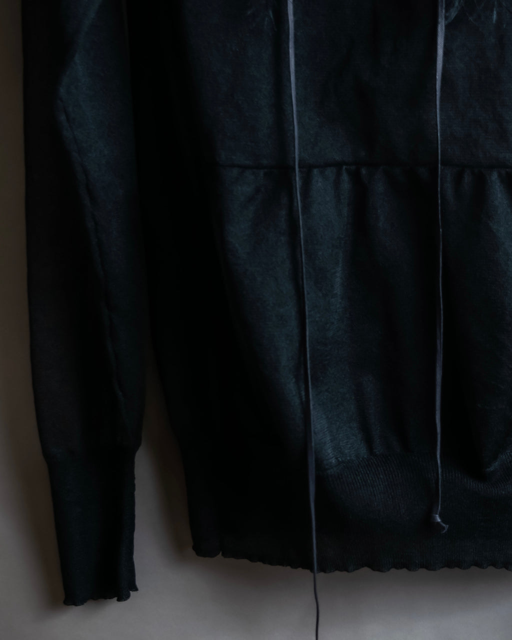 "sacai" Wig design sheer hooded pullover