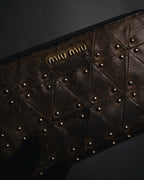 "MIU MIU" 10’s studded quilted vintage leather zip wallet