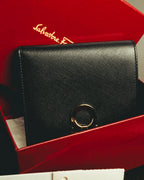 "Salvatore Ferragamo" 80's–00's Classic gancini bifold wallet