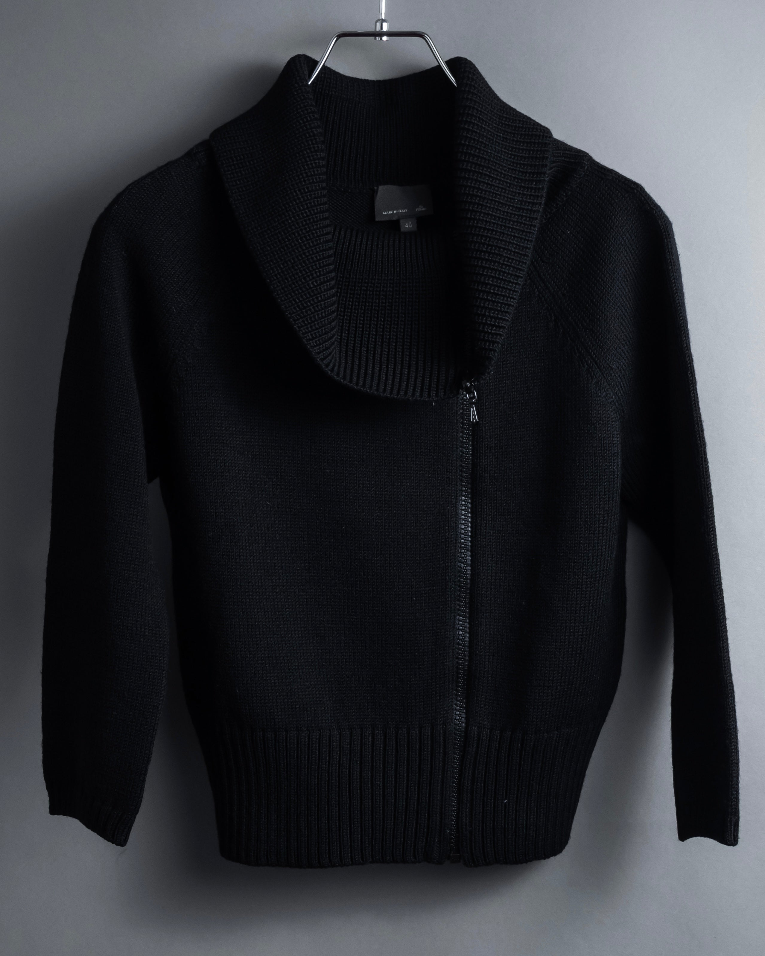 "FENDI" Raglan sleeves short length zip-up knit