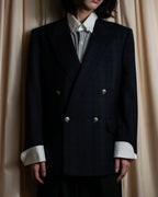 "BURBERRYS" Micro check pattern metal button blazer