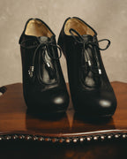-SPECIAL- “Christian Dior” 00’s Ornate metal heel lace-up ankle boots