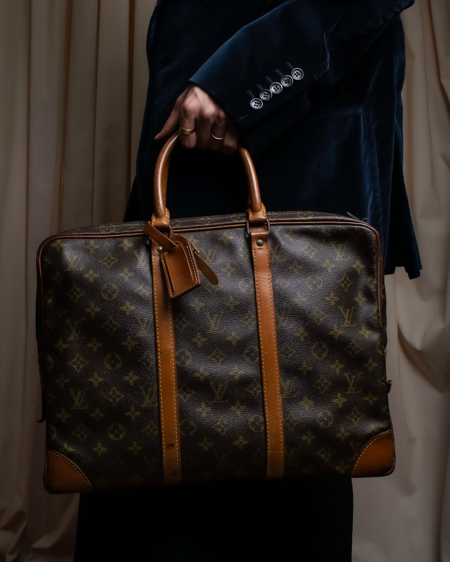 "LOUIS VUITTON" Porto document voyage leather bag