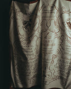 "Hermès" 90's Calligraphy print silk scarf