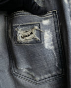 "Dolce &amp; Gabbana"Faded design gray denim pants