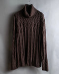 "Vintage cable knit turtleneck sweater"