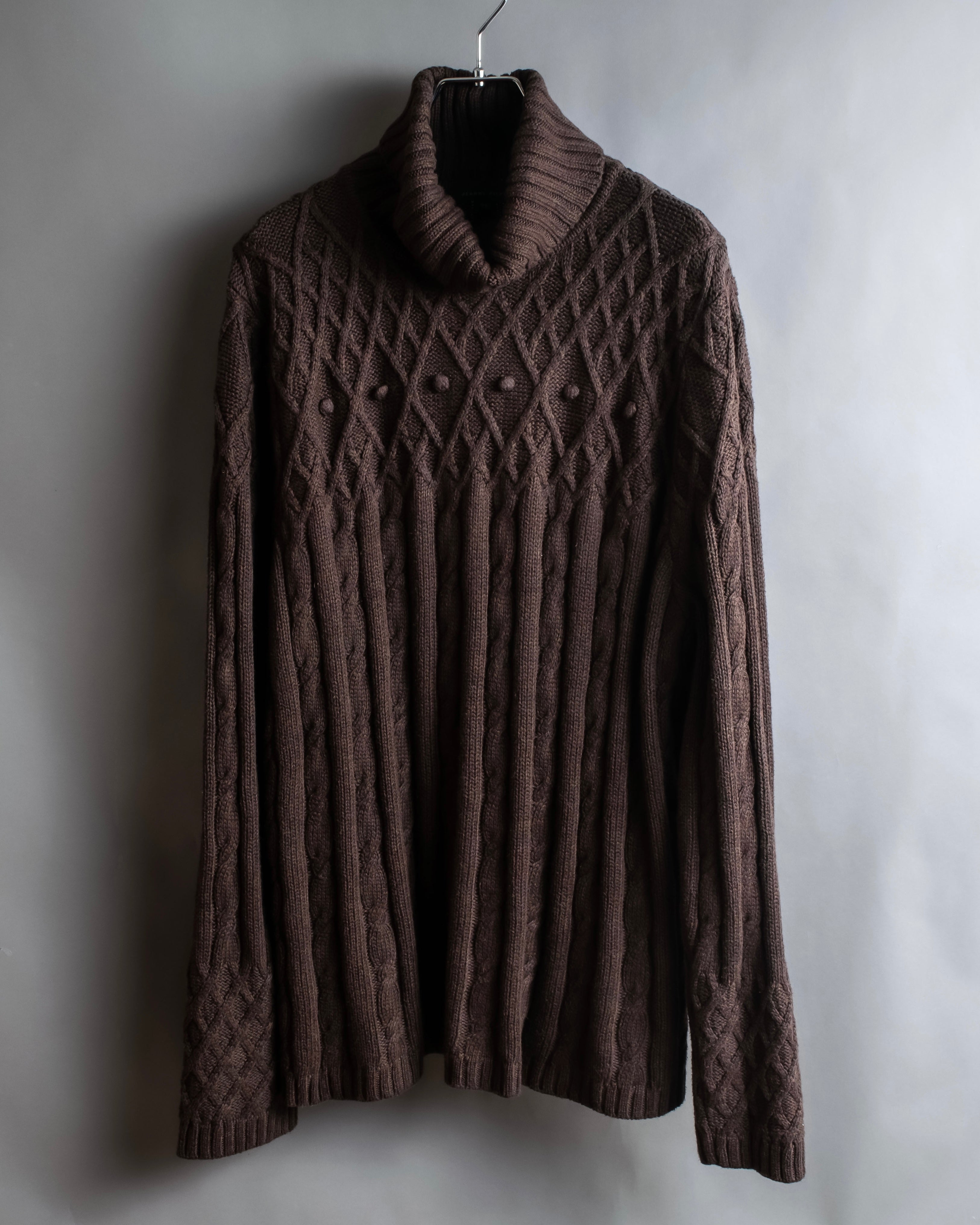 "Vintage cable knit turtleneck sweater"