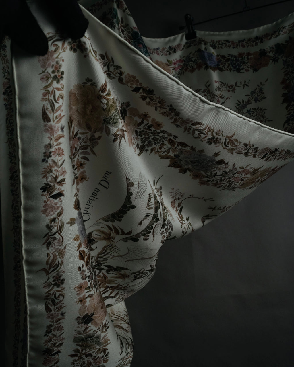 “Christian Dior” 2018– Botanical chinoiserie silk scarf
