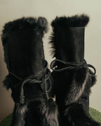 “YVES SAINT LAURENT“ Fur trimmed suede winter boots
