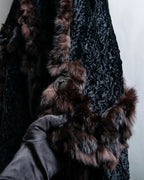 "FENDI" 1970's oversized astrakhan fur coat