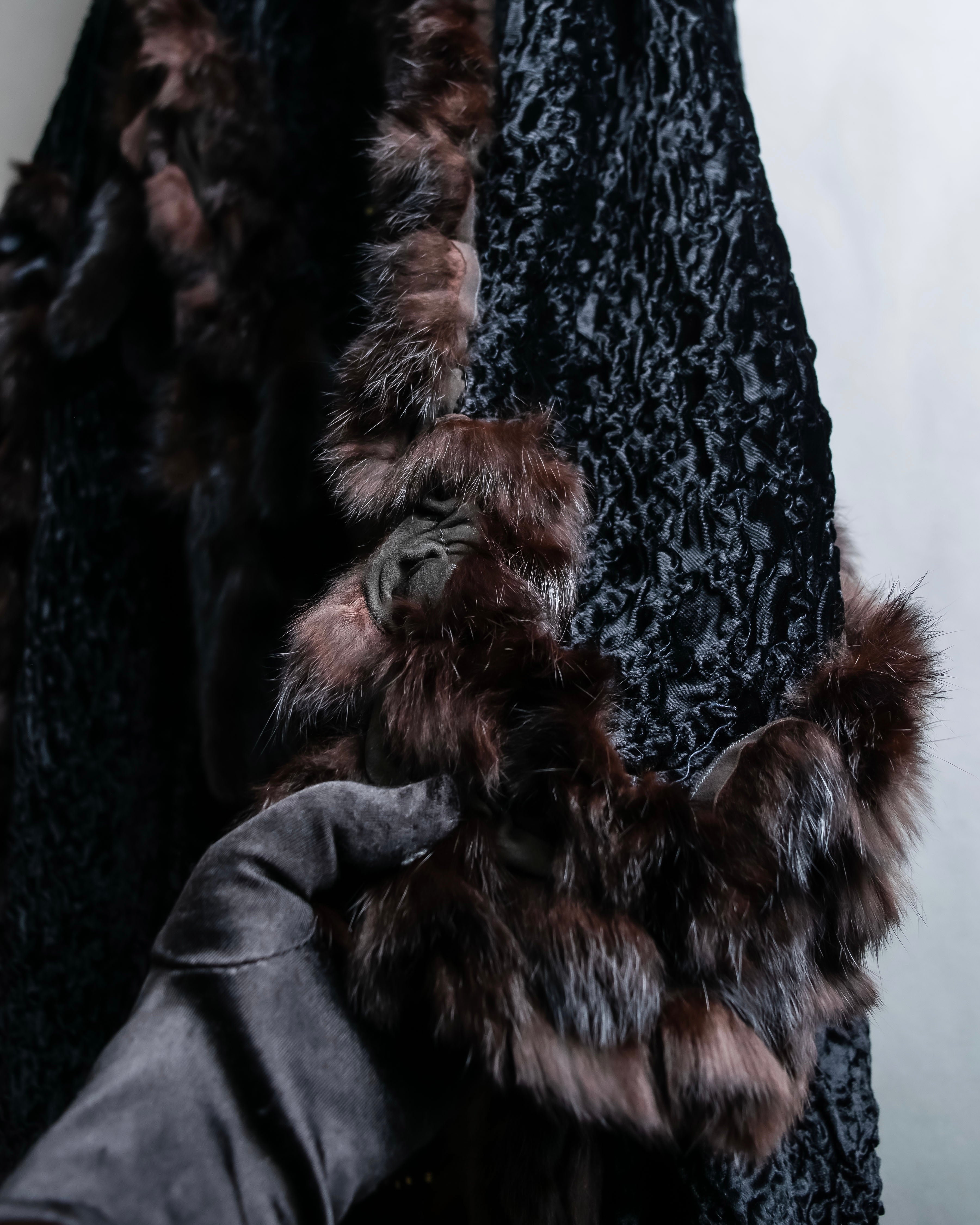 "FENDI" 1970's oversized astrakhan fur coat