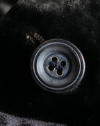 "FERAUD" Vintage velour glossy black tailored jacket