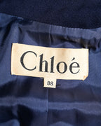 Chloe/ Beautiful A-Line Silhouette Trench Coat Navy