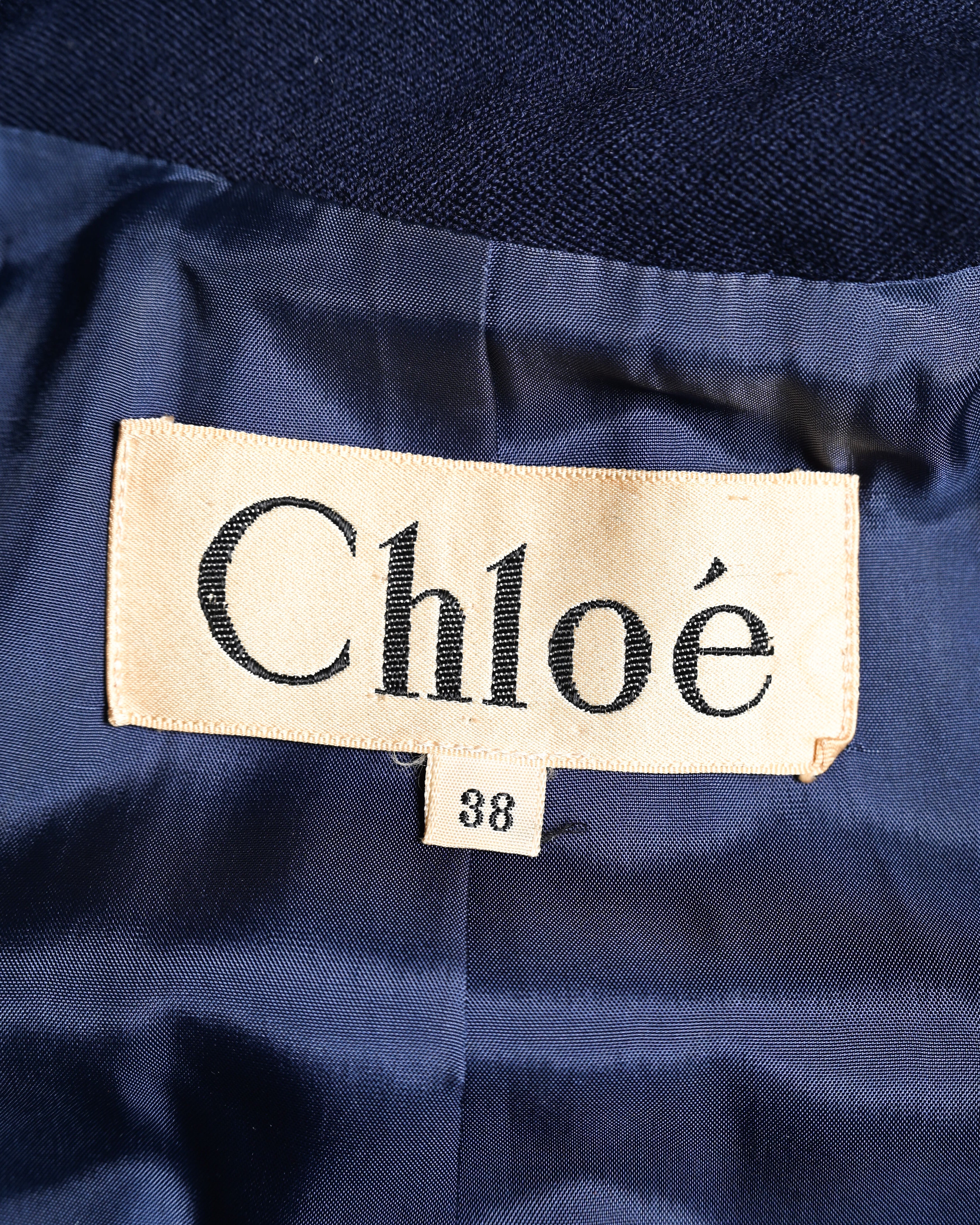 Chloe/ Beautiful A-Line Silhouette Trench Coat Navy