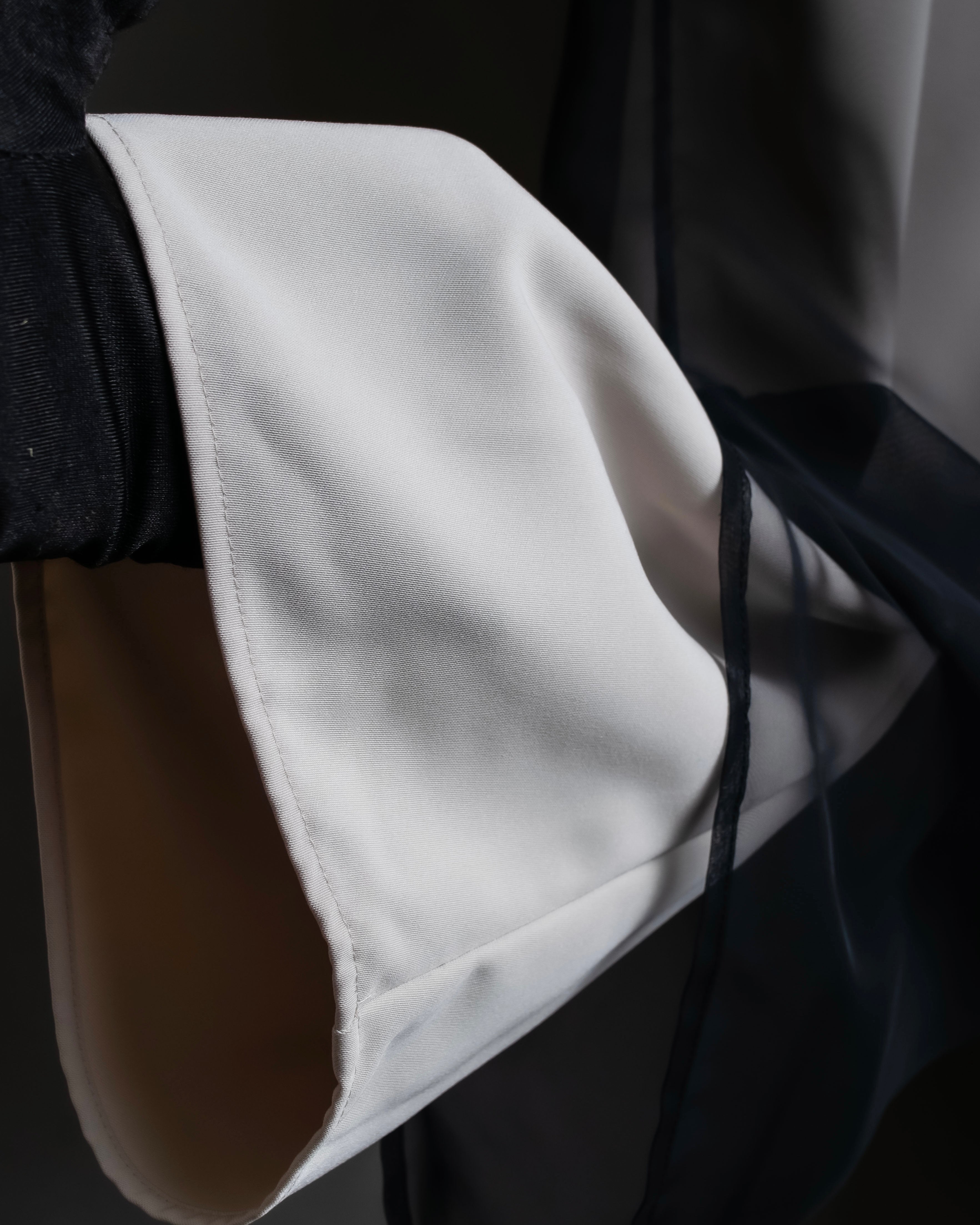 "LANVIN en Bleu" Sheer layered sarouel wide pants