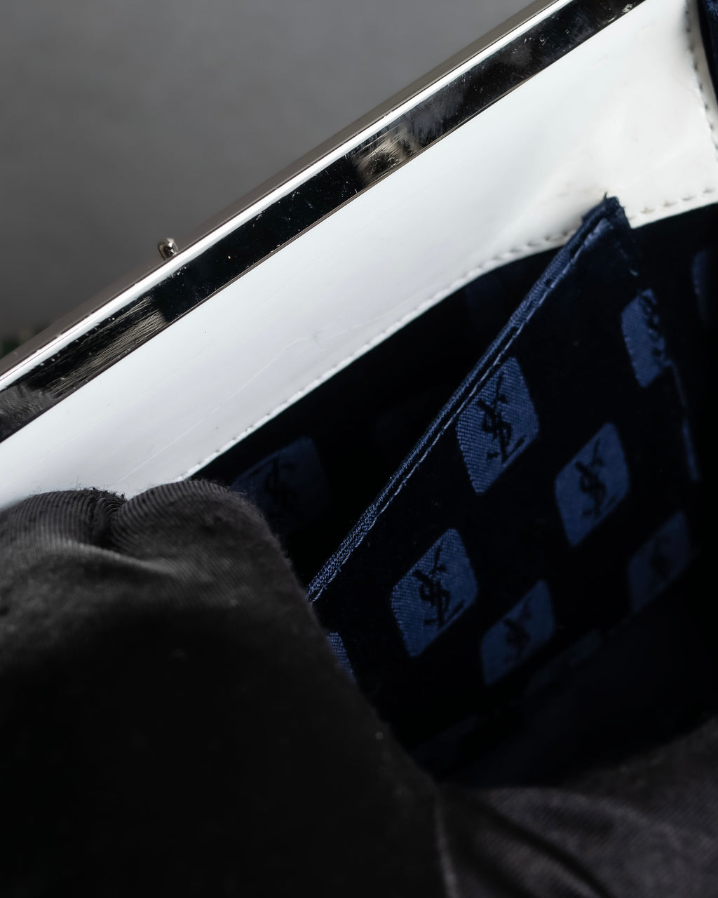 "YVES SAINT LAURENT" Clasp design chain shoulder patent leather bag