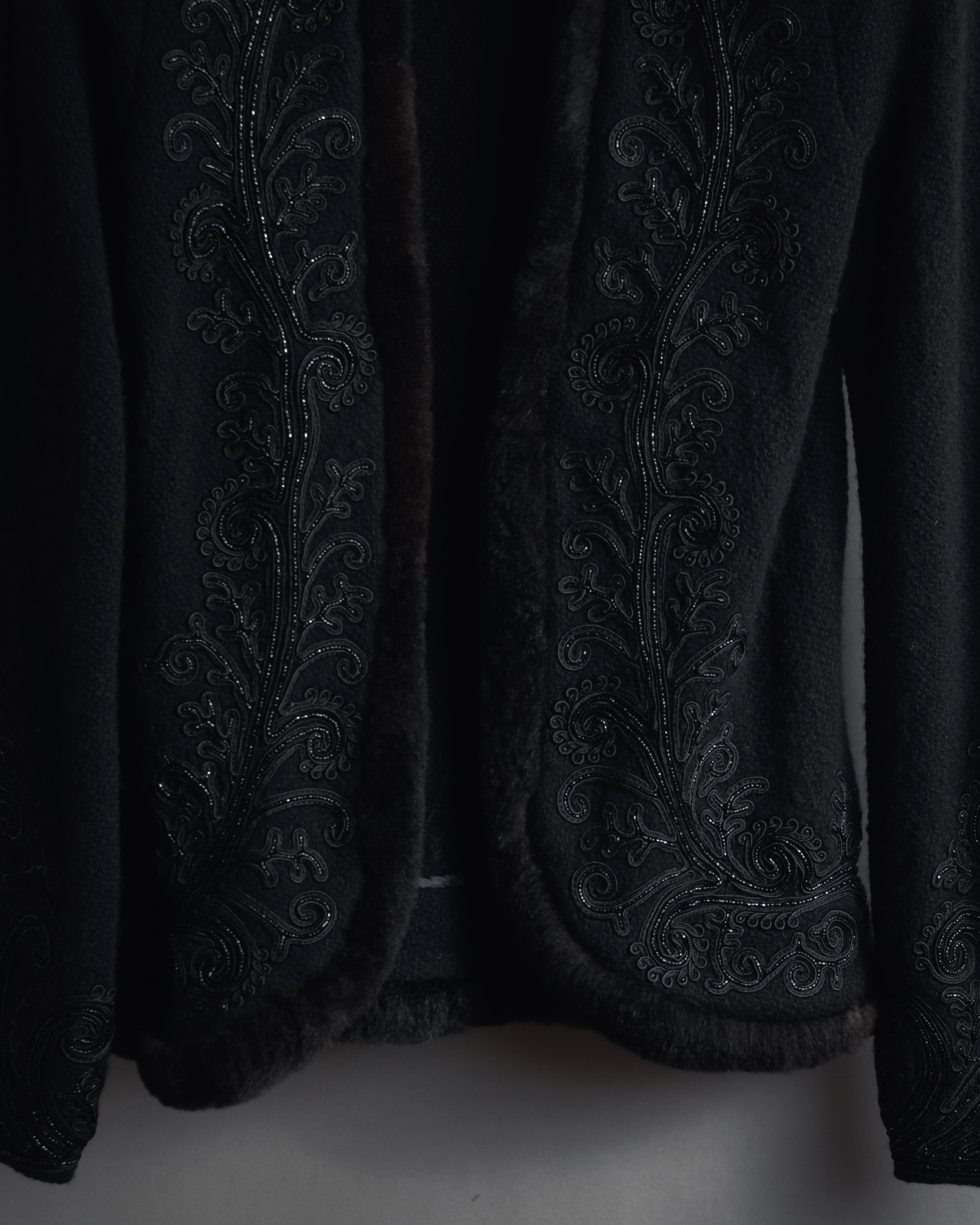 Chaqueta de piel con bordado de cuentas de los años 00 de Ralph Lauren