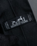 "HERMES" Dice embroidery design silk neck tie